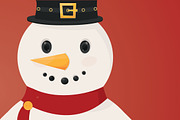 Snowman Christmas card poster banner