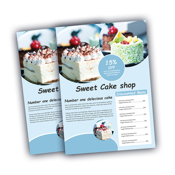Cake Menu Design in Flyer Templates - product preview 3