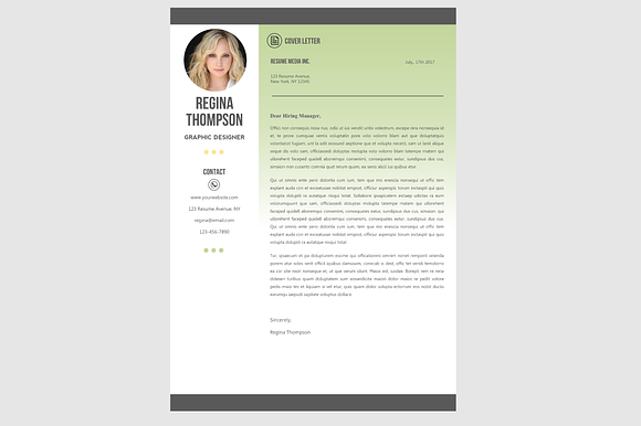 The Regina Resume pack - Green in Resume Templates - product preview 3