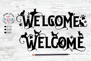 Welcome Cat Dog Sign Cut File