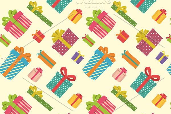 Colorful gift boxes pattern