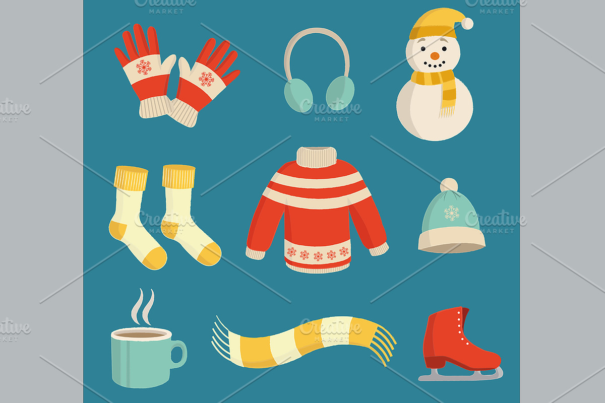 Winter essentials set in Objects - product preview 8