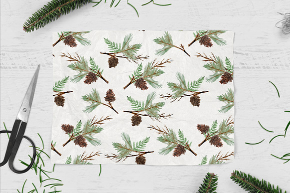 Winter Watercolor Greenery in Illustrations - product preview 4