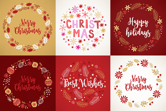 12 Christmas Wreaths in Illustrations - product preview 2