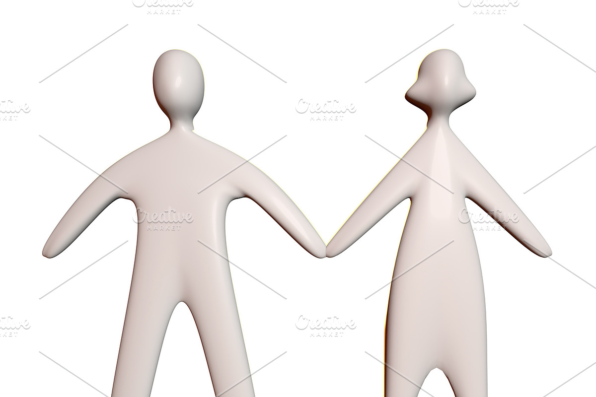 3d couple illustration hold hands in Illustrations - product preview 8