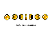 Animation of coins. Pixel art