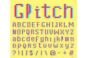 Pixel Glitch font. noise 8-bit