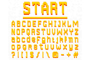 Pixel font. 8-bit symbols