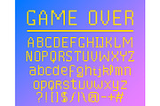 Pixel font. 8-bit symbols
