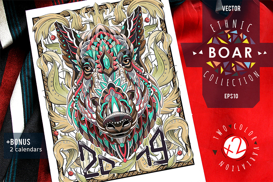 Ethnic Collection: Boar in Illustrations - product preview 8