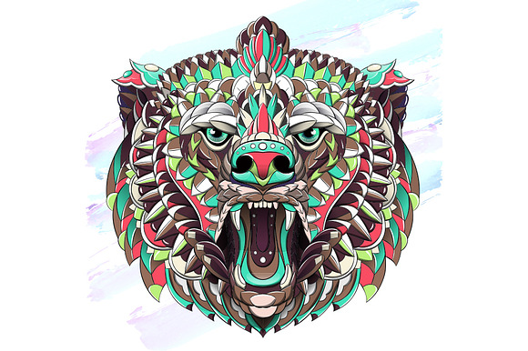 Ethnic Collection: Growling Bear in Illustrations - product preview 1