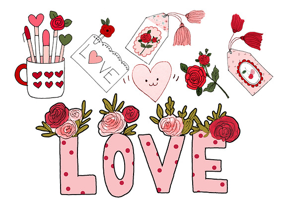 Valentine's clipart in Illustrations - product preview 1