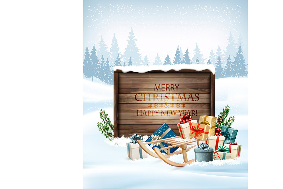 Christmas background. Vector in Illustrations - product preview 8