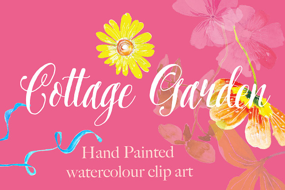 Flower clip art Cottage Garden in Illustrations - product preview 4