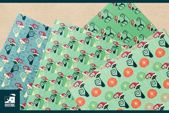 Christmas Cats Digital Paper in Patterns - product preview 4