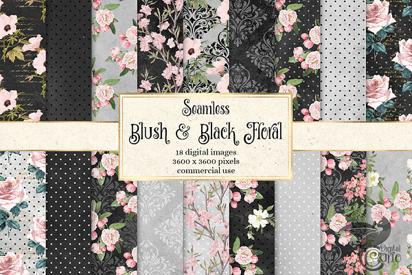 Blush and Black Floral Patterns
