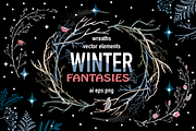 Winter Fantasies: vector wreaths