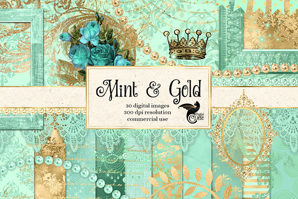 Mint and Gold Graphics