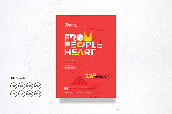 Minimal Red Poster in Flyer Templates - product preview 1