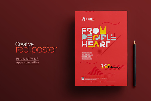 Minimal Red Poster in Flyer Templates - product preview 2