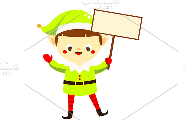 Christmas elf. Cute Santa's helper