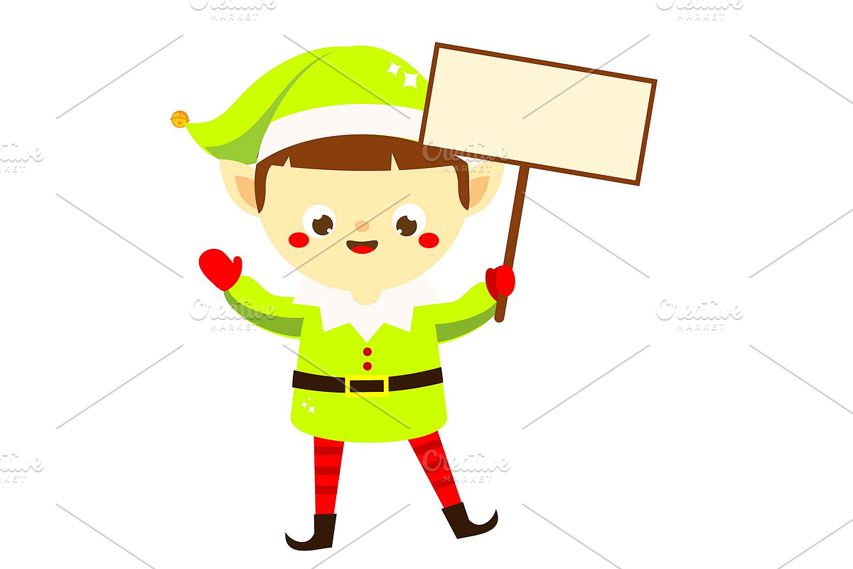 Christmas elf. Cute Santa's helper in Icons - product preview 8