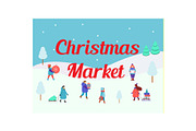 Christmas market. Winter people
