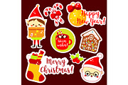 Cute kawaii Christmas stickers