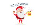 Santa Claus with Cup of Coffee and