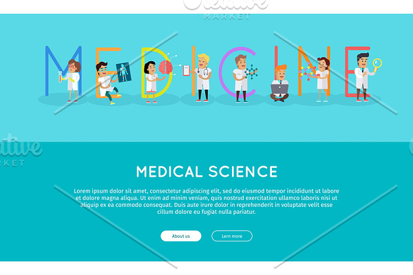 Medicine Banner. Science Alphabet.