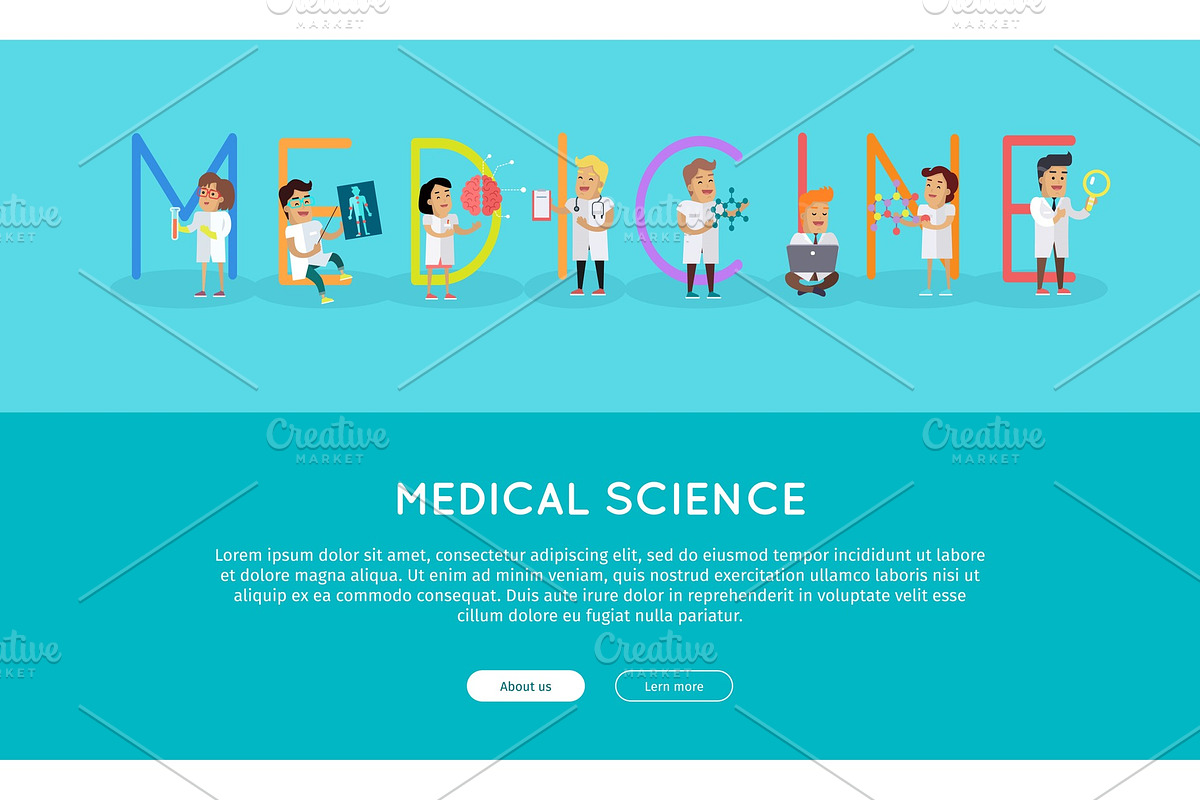 Medicine Banner. Science Alphabet. in Illustrations - product preview 8