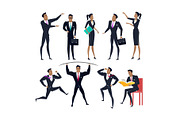 Set of Business People Characters in