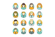 Set of People Characters Avatars in