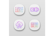 Bitcoin cryptocurrency app icons set