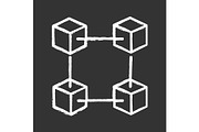Blockchain technology chalk icon