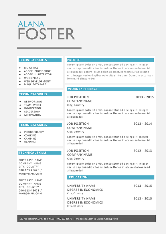 Clean simple 2 in 1 Word resume in Resume Templates - product preview 1