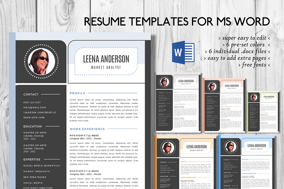 Modern photo Word resume in Resume Templates - product preview 8