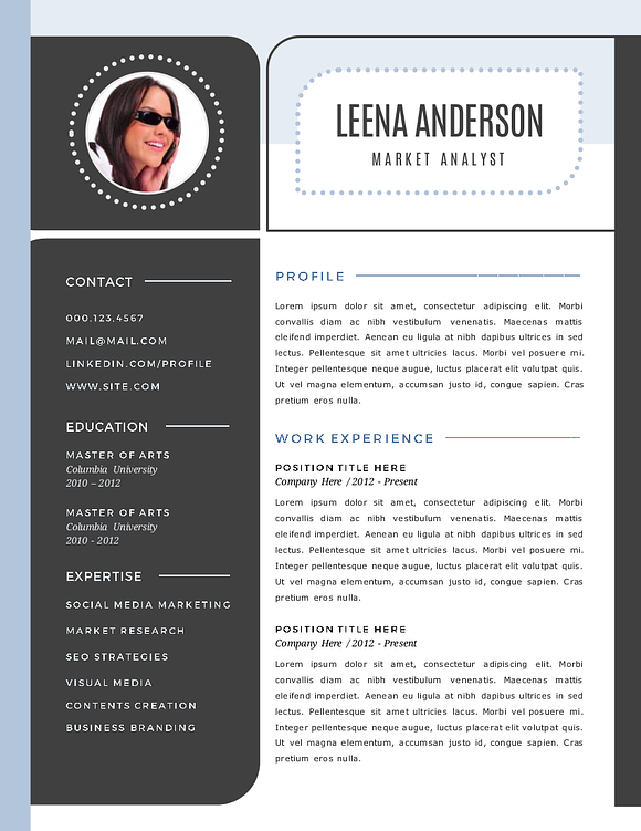 Modern photo Word resume in Resume Templates - product preview 1