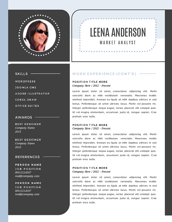 Modern photo Word resume in Resume Templates - product preview 2