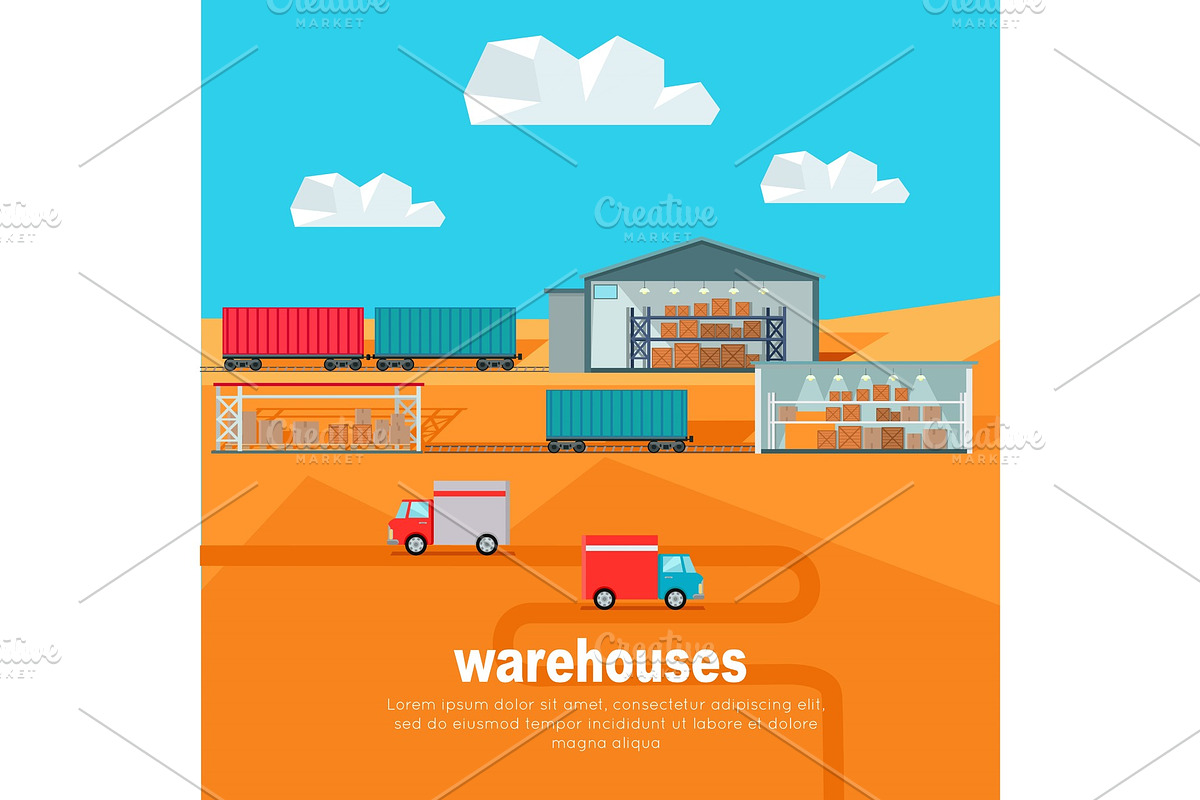 Warehouses in the Dessert in Illustrations - product preview 8