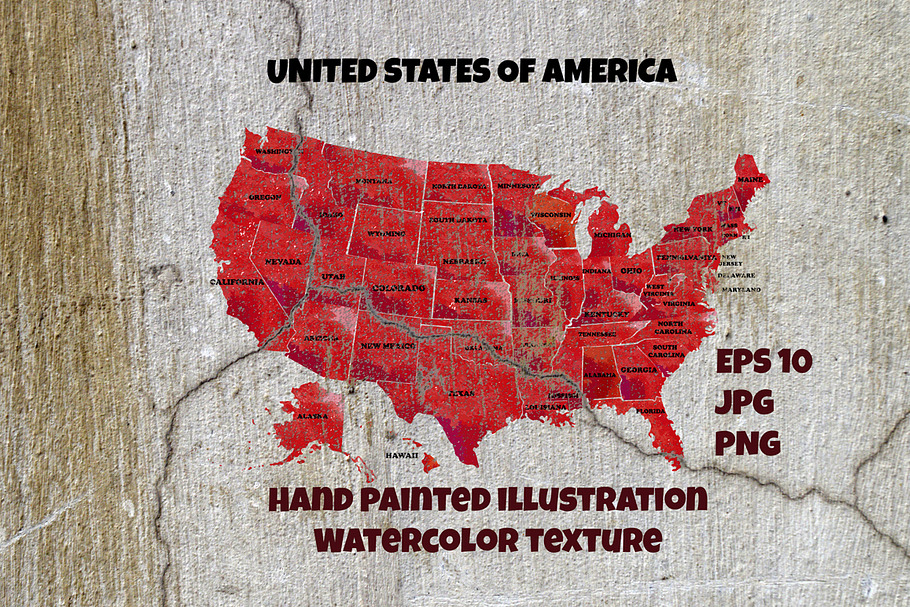 Watercolor United States of America. in Illustrations - product preview 8