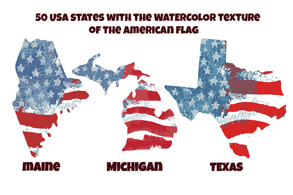 Watercolor United States of America. in Illustrations - product preview 2