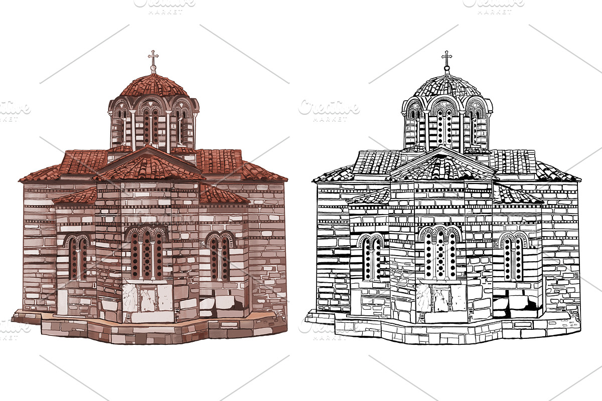 Byzantine church in Athens. in Illustrations - product preview 8
