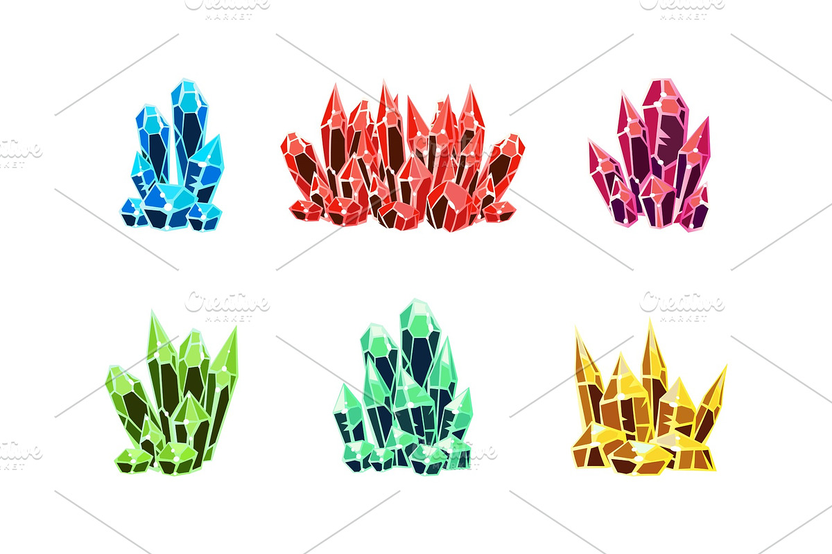 Colorful bright crystals set in Objects - product preview 8