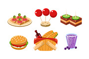 Flat vector set of food and drink