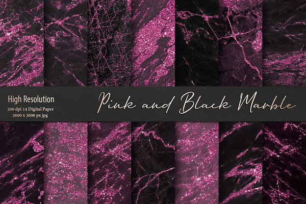 Pink Black Marble Textures