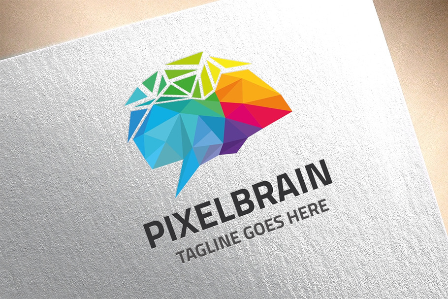 Pixel Brain Logo in Logo Templates - product preview 8