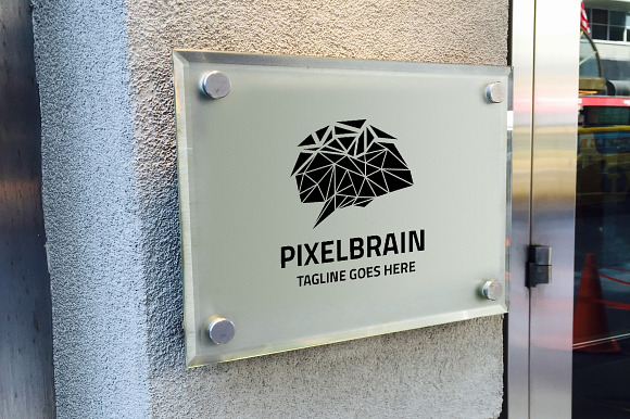 Pixel Brain Logo in Logo Templates - product preview 4
