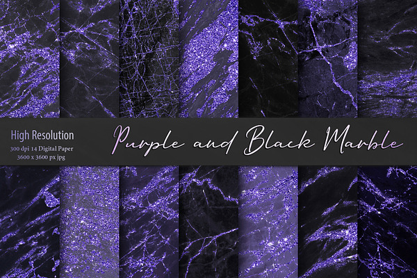 Purple Black Marble Textures