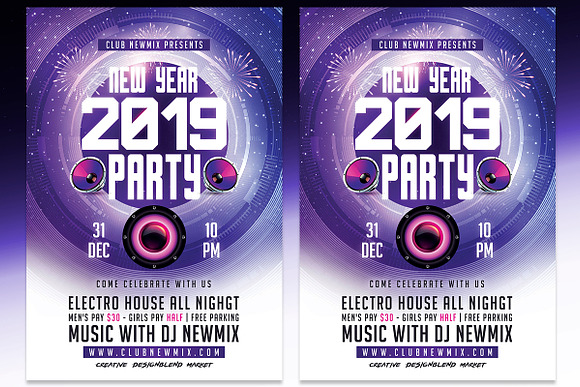 New Year 2019 Party in Flyer Templates - product preview 1